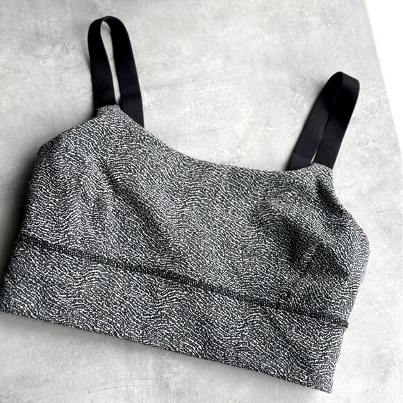 Women's Black and White Textured Bralette - Picture 1 of 9